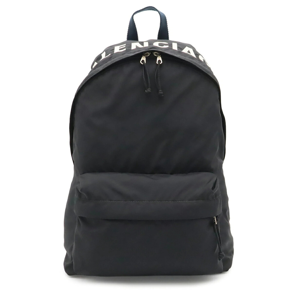 BALENCIAGA Wheel Backpack, Nylon Canvas, Black, Navy, White, 565798